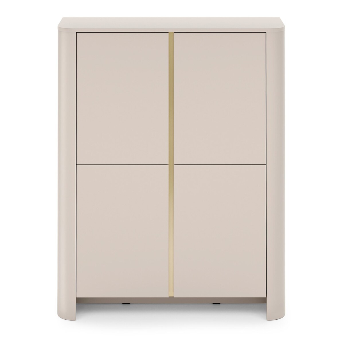 Komoda wysoka 103 BALI, czterodrzwiowa z pojemnymi półkami, Kaszmirowa