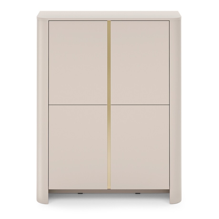 Komoda wysoka 103 BALI, czterodrzwiowa z pojemnymi półkami, Kaszmirowa