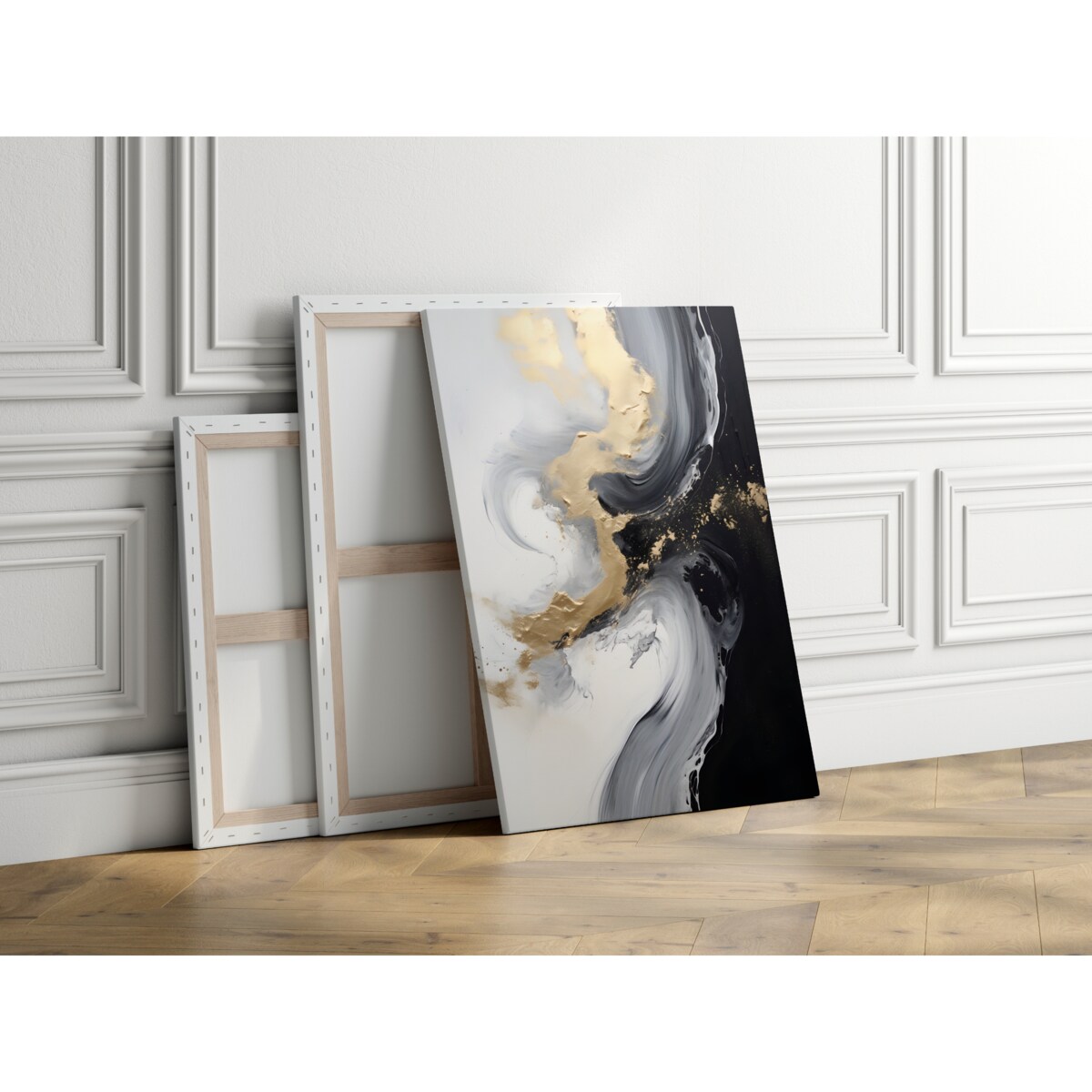 Obraz Na Płótnie Czarno-Biały Marmur 70x50cm