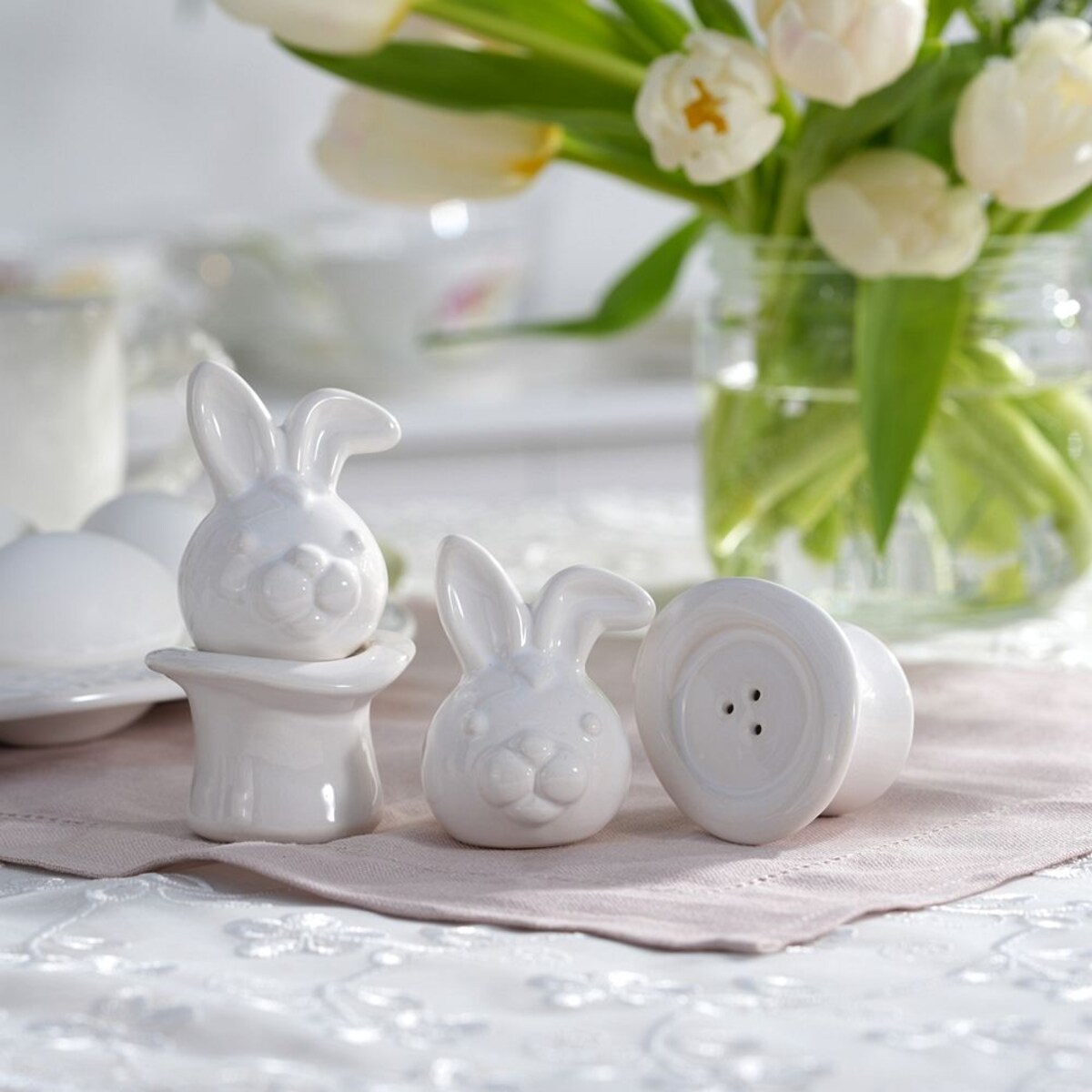 VILLA ITALIA Solniczka z pieprzniczką Zajączek ceramiczny 11,5 cm TIVOLI