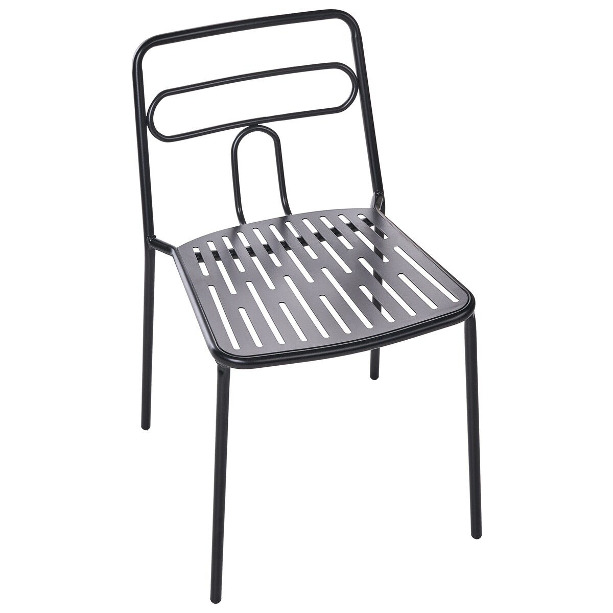 Zestaw 2 krzeseł ogrodowych AGEROLA Metal Czarny