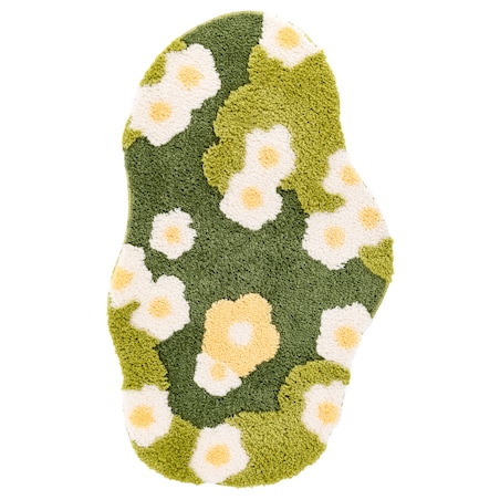 Dywanik łazienkowy Shaggy 3D Gaia 60x100 cm łąka zielony