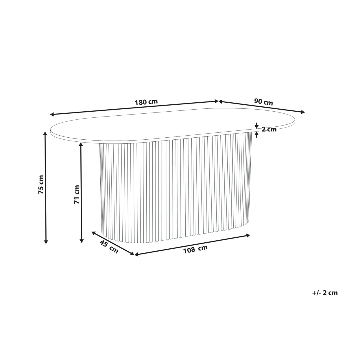 Stół do jadalni LUNNIN Dąb jasny 90 cm 180 cm