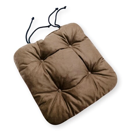 Zestaw 4 poduszek na krzesło/stołek, standard, 45x45 cm, Brąz