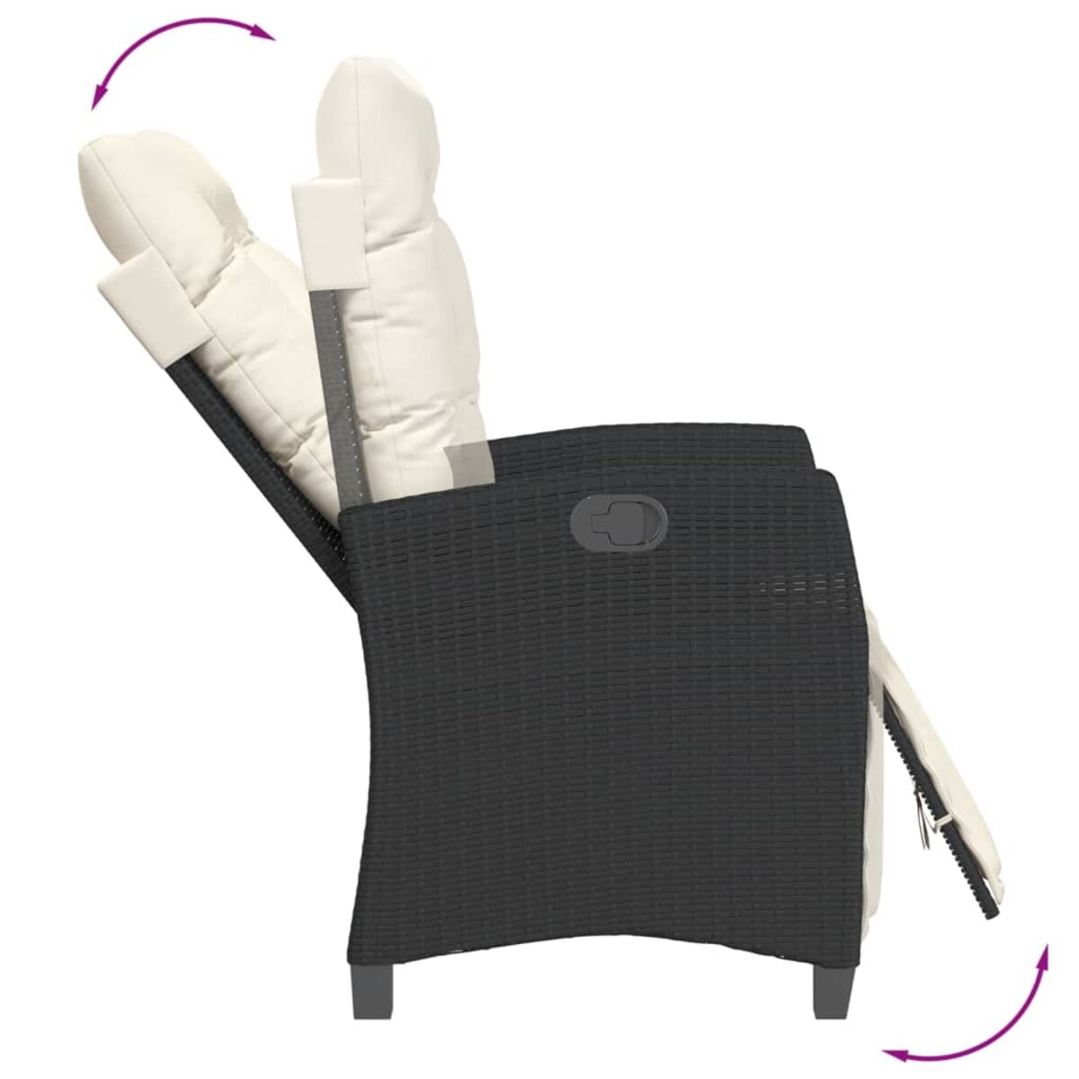 vidaXL 7-cz. zestaw mebli ogrodowych z poduszkami, czarny, polirattan