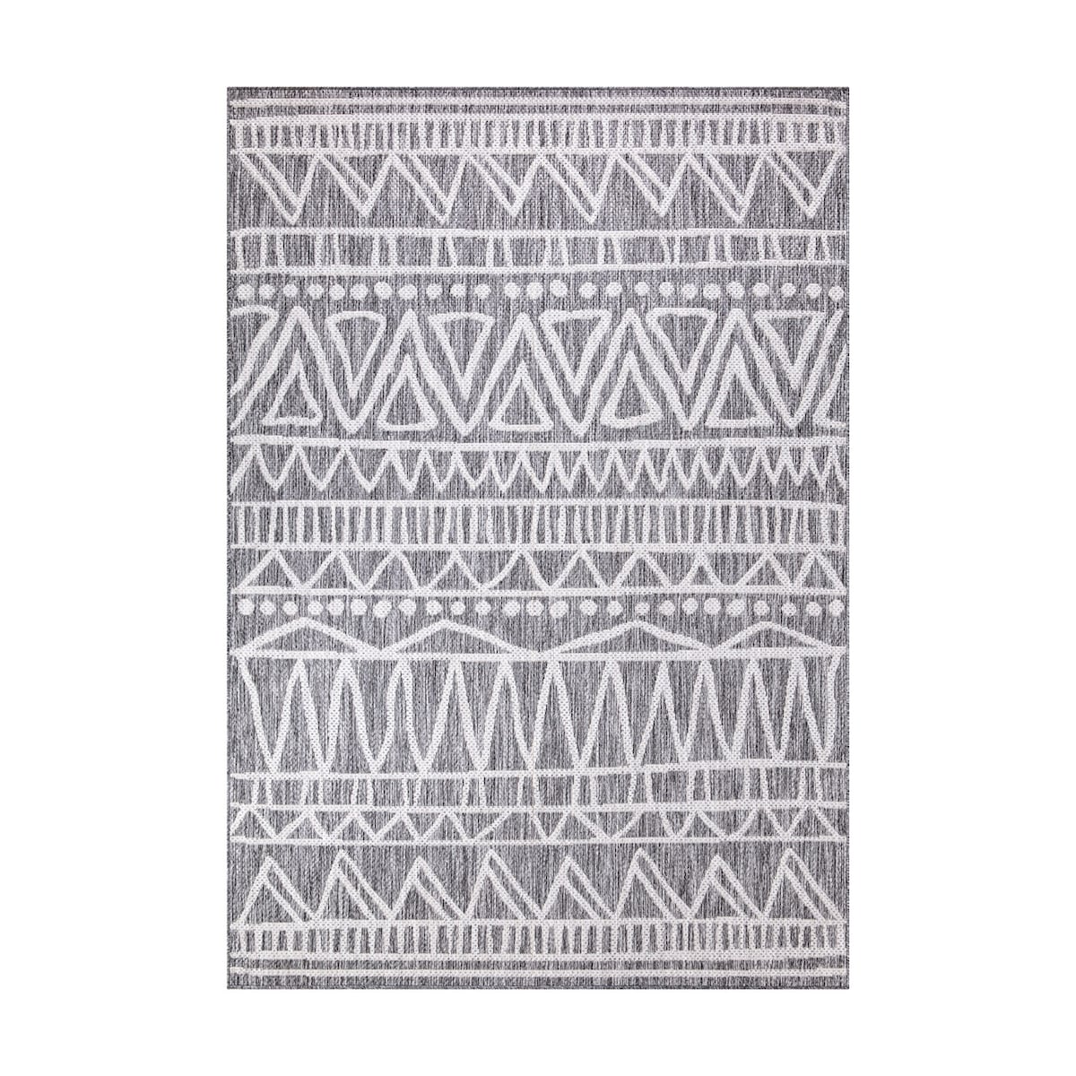 Dywan na zewnątrz i do wnętrz boho Sunny 4760 Szary Krem 160x230