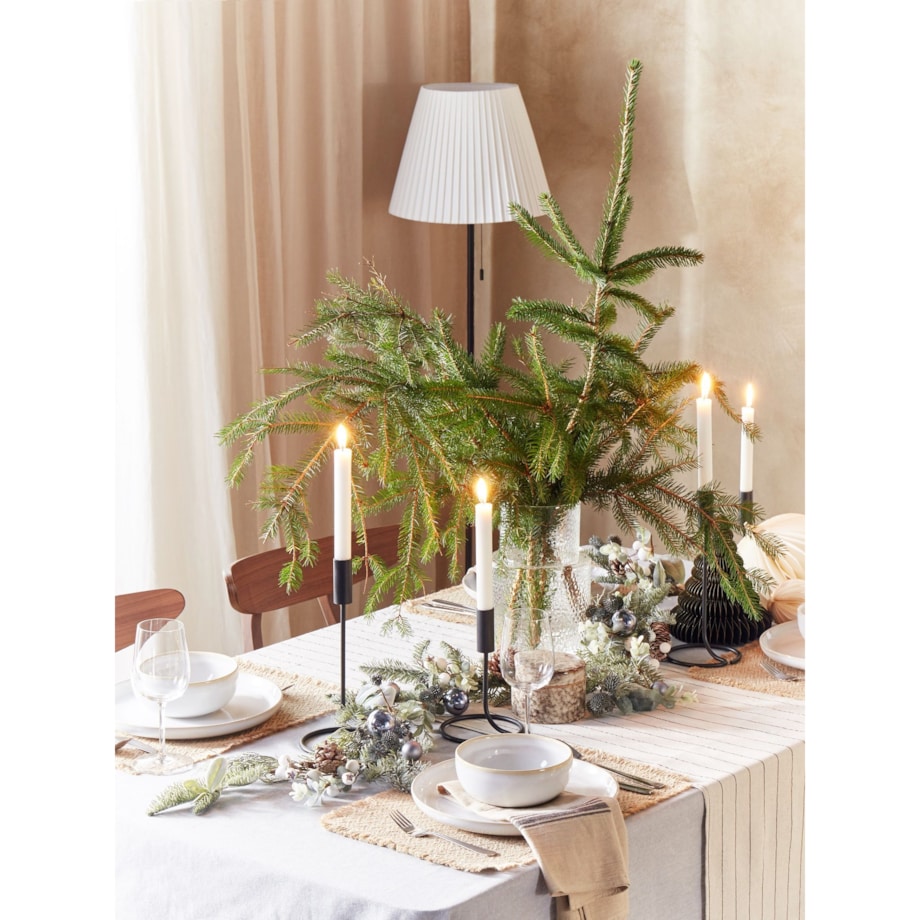 Zestaw 2 świeczników żelazny czarny BUNYU