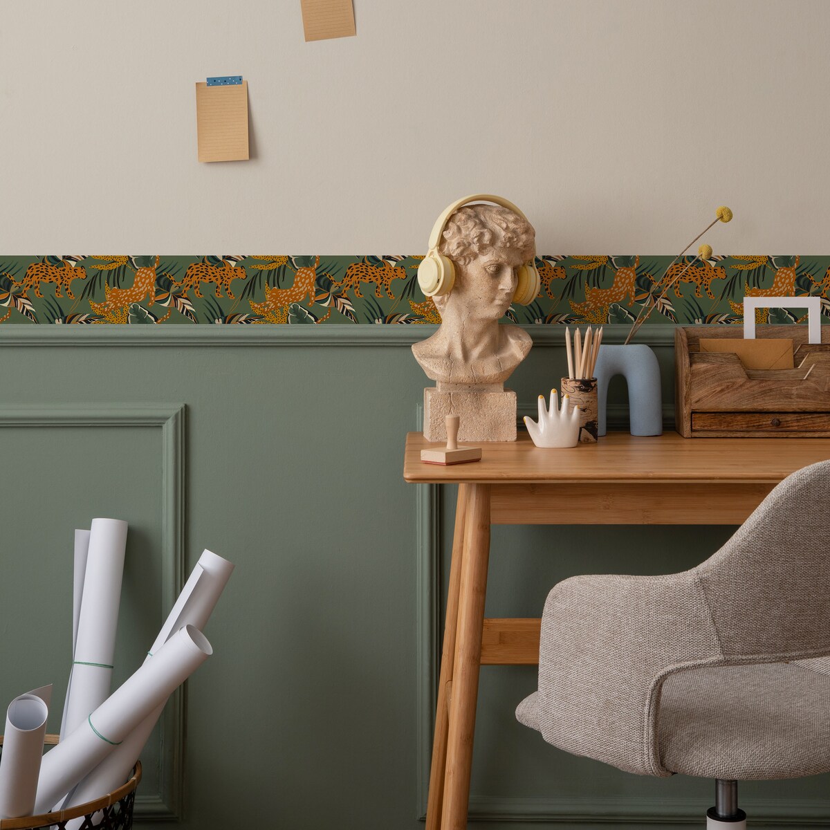 Samoprzylepny Pasek Dekoracyjny Abstrakcja DŻUNGLA Lamparty Liście Natura