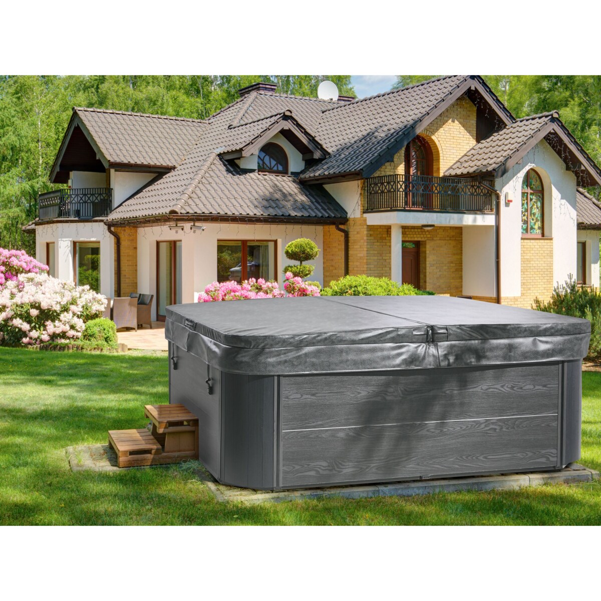 Wanna ogrodowa z hydromasażem biała ARCELIA