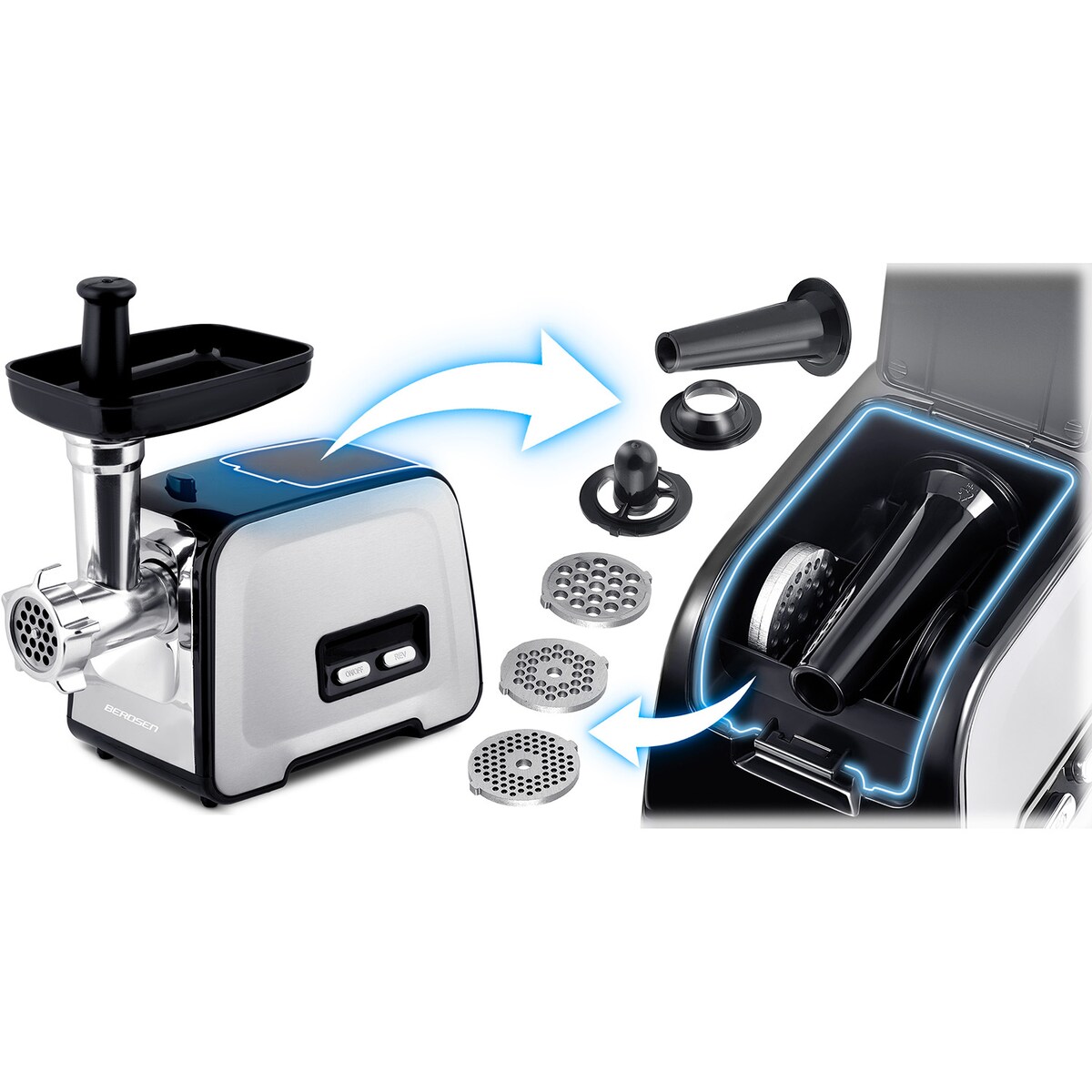 Maszynka do mielenia mięsa warzyw rozdrabniacz Berdsen