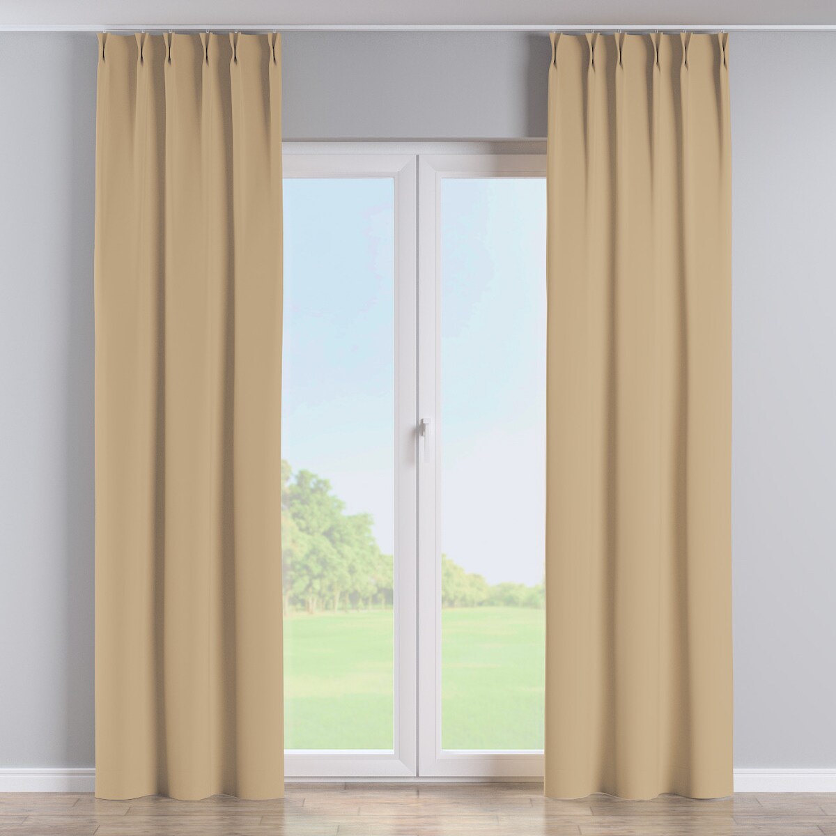 Zasłona na haczykach flex podwójnych 130x245 złocisty beż