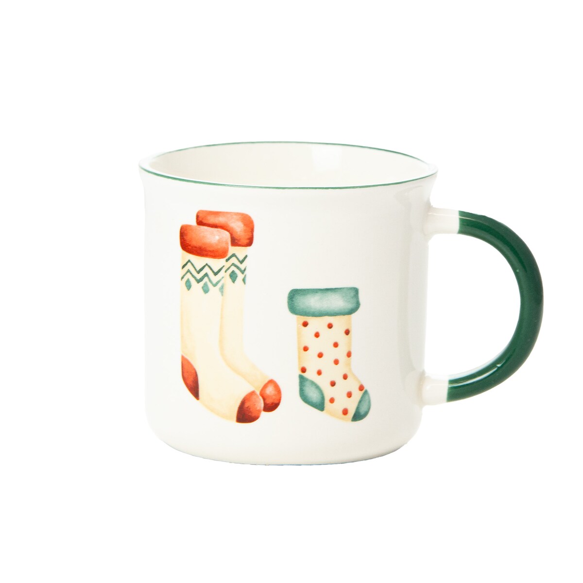 Kubek Świąteczny Ceramiczny Na Prezent 300 Ml Boże Narodzenie Bałwan Skarpety Zestaw 2 Szt