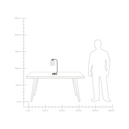 Lampa stołowa metalowa mosiężno-czarna CAUDELO