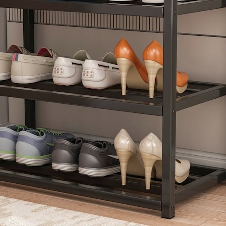 Szafka na buty obuwie półka czarna regał przedpokoju stojak industrialny
