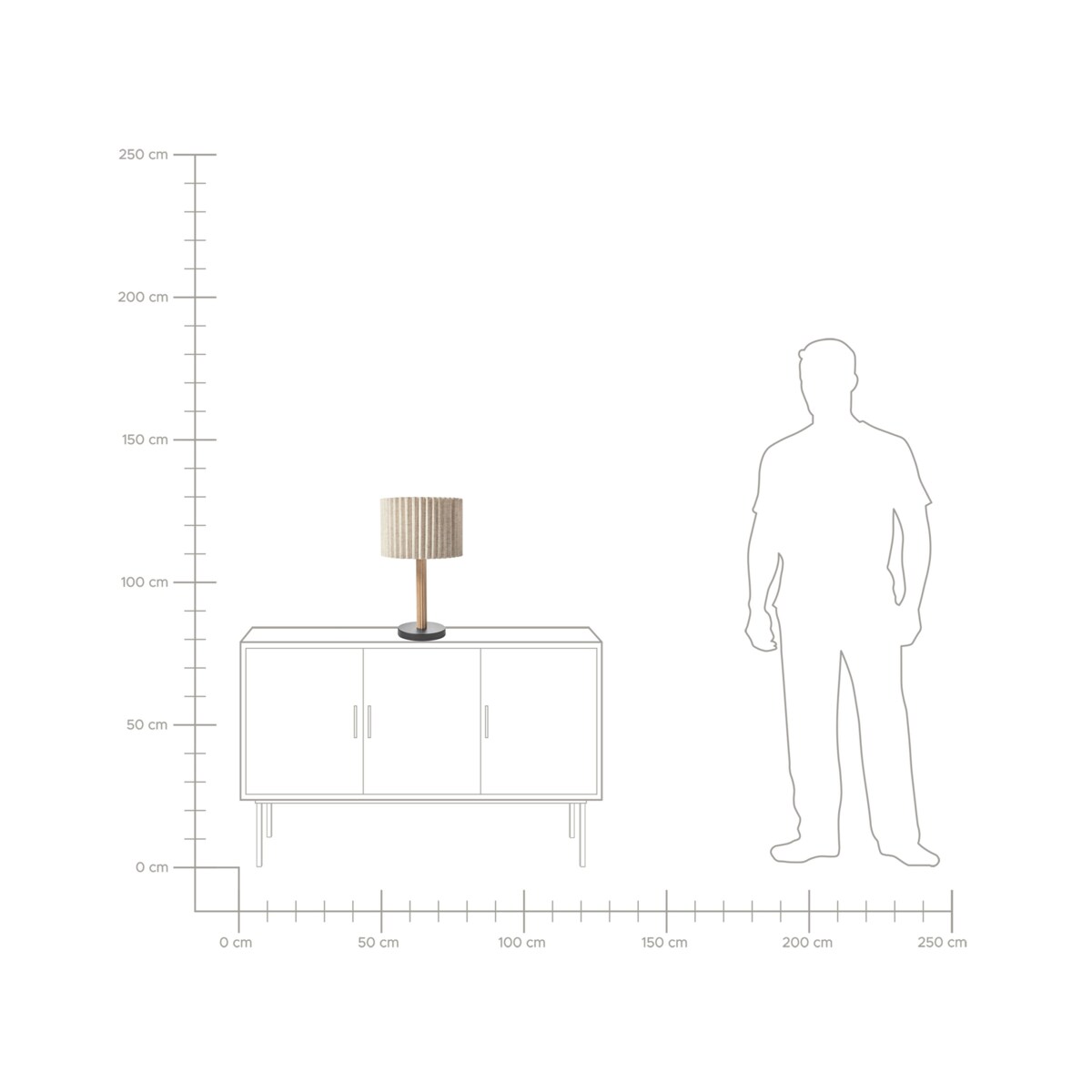 Lampa stołowa BELESSA Drewno kauczukowe Jasnobeżowy
