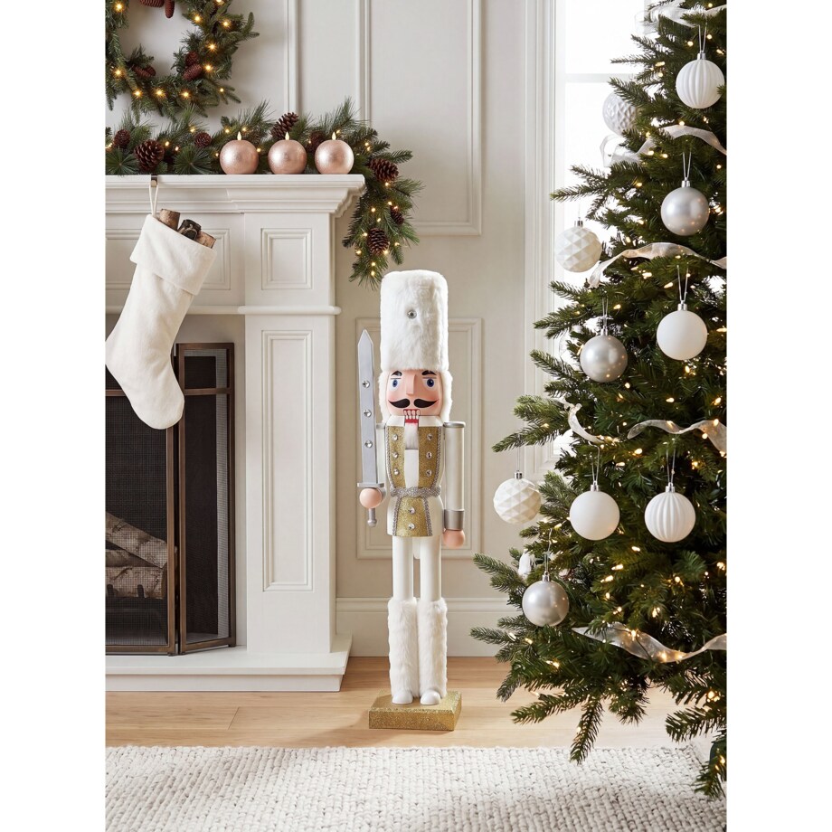 Figurka dekoracyjna PALLAS 90 cm Dziadek do orzechów Biały