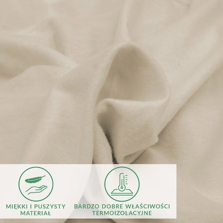 Prześcieradło flanela z gumką 160x200 kolor jasny beż