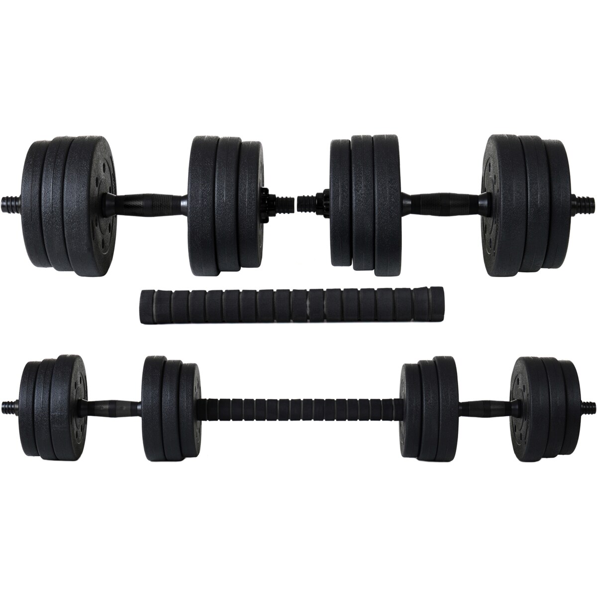 Zestaw hantli 2x10 kg Regulowane hantle 20 kg z funkcją sztangi funfit