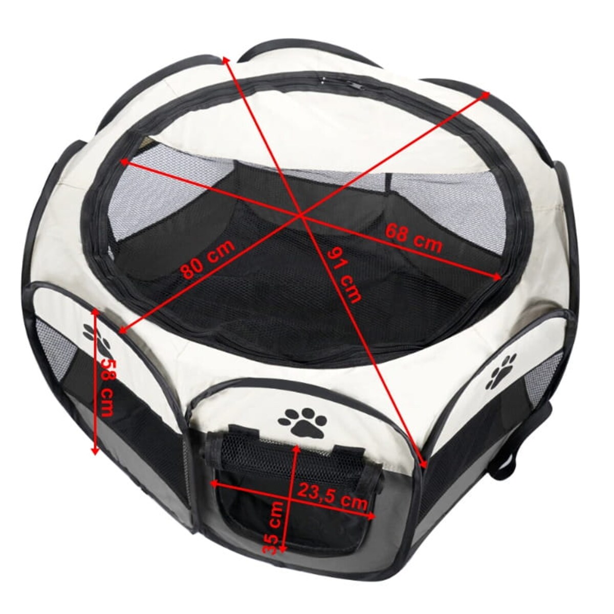 Składany Kojec Dla Psa/Kota 91X91X58Cm Szary