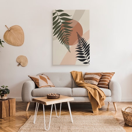 Obraz Palma Zachód Słońca Liście 30x40cm