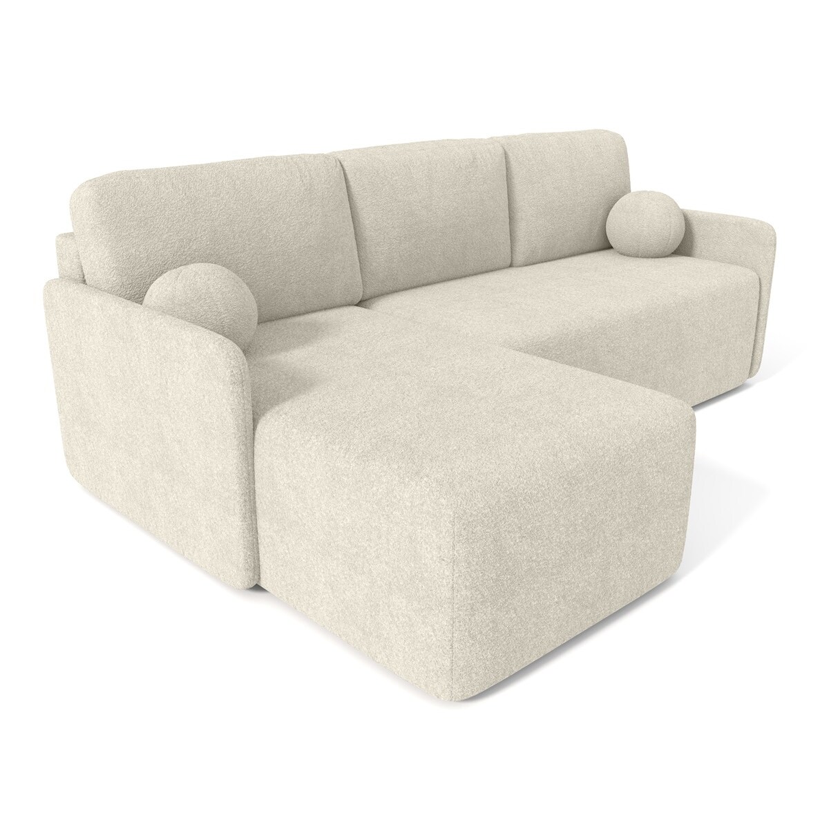 Nowoczesny narożnik BLUMEN boucle uniwersalny - ecru