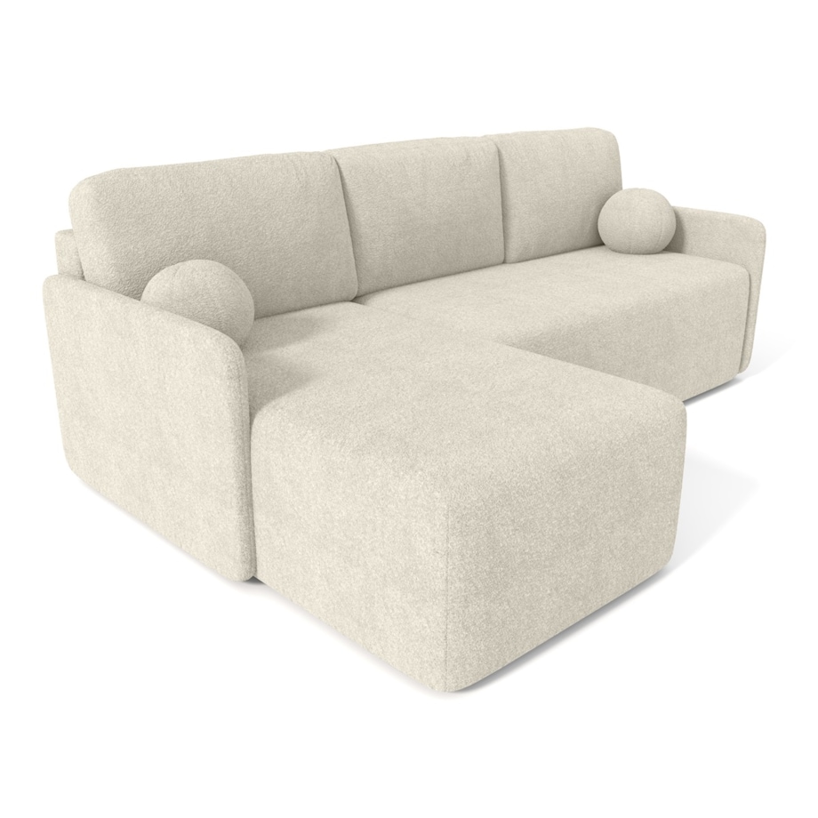 Nowoczesny narożnik BLUMEN boucle uniwersalny - ecru