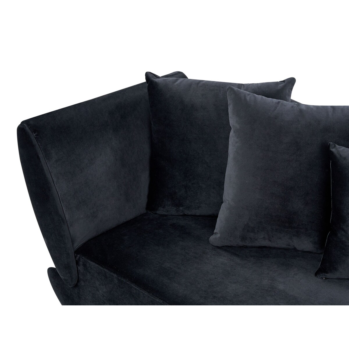 Szezlong welurowy z pojemnikiem lewostronny czarny MERI II