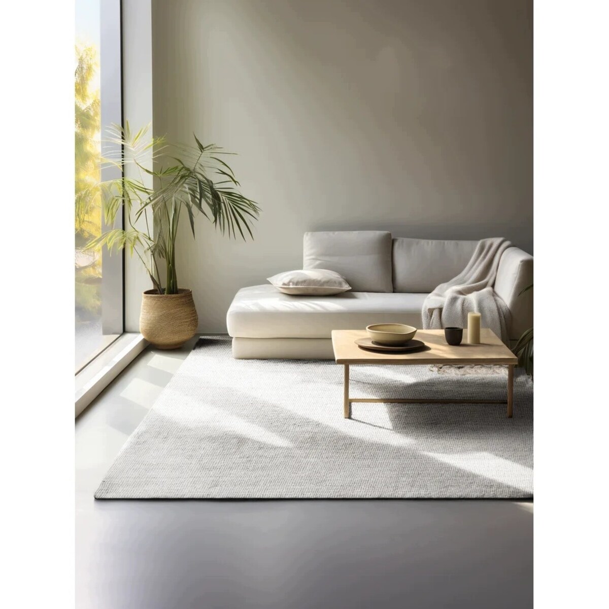 Dywan jutowy do salonu 190x280cm, naturalny kremowy dywan z juty