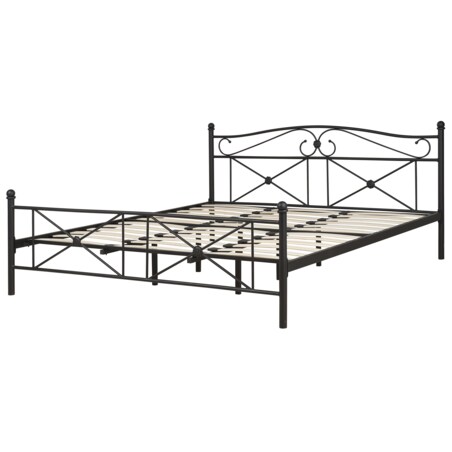 Łóżko metalowe 180 x 200 cm czarne RODEZ