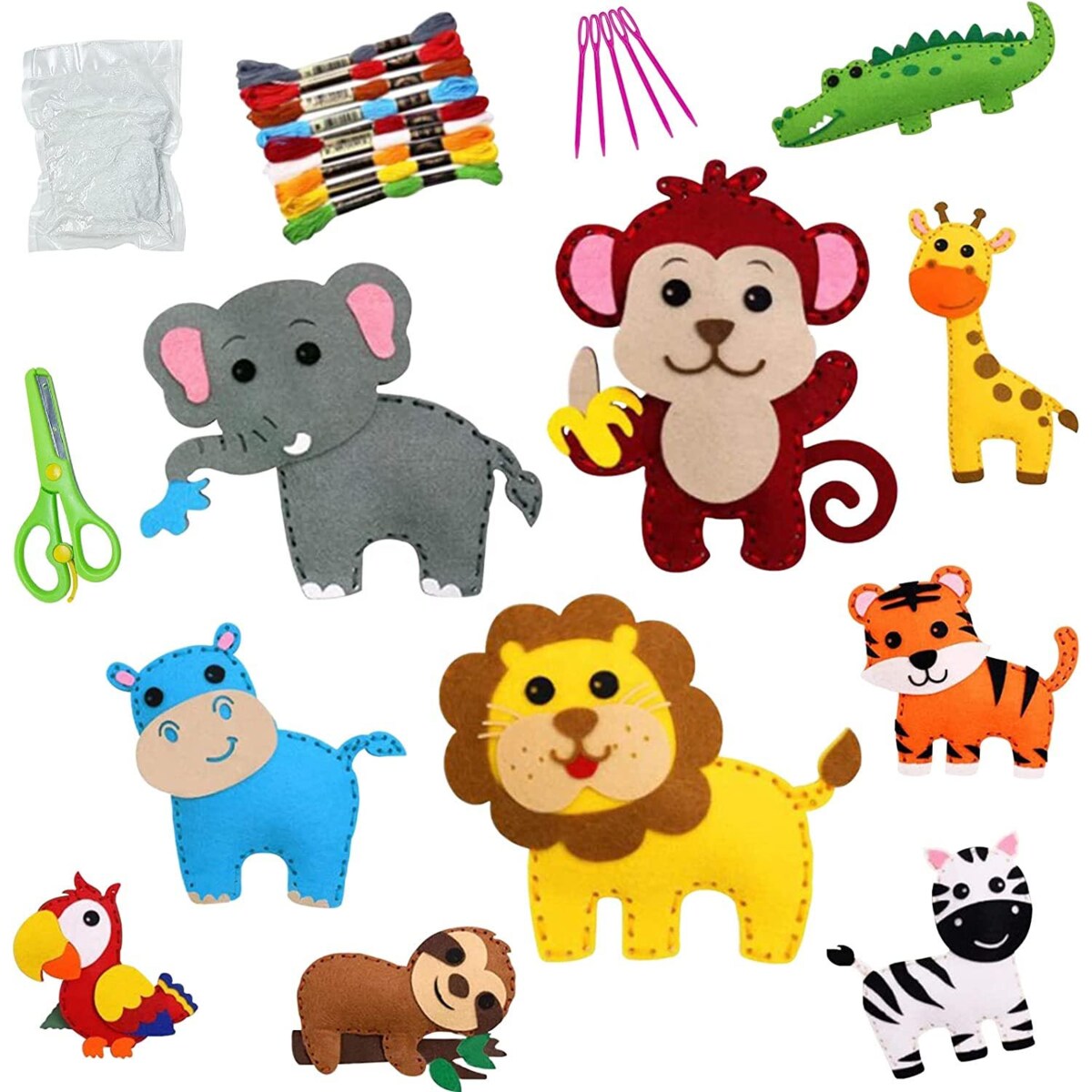 ZOO - filcowy zestaw do szycia DIY - 10 elementów
