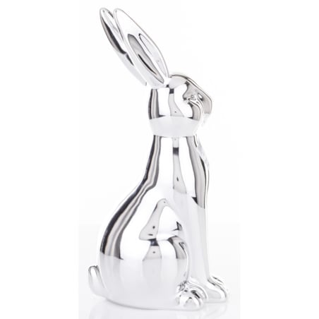 Dekoracja - srebrna figurka królika 19x7x9 cm CONIGLIO ARGENTO-2 small