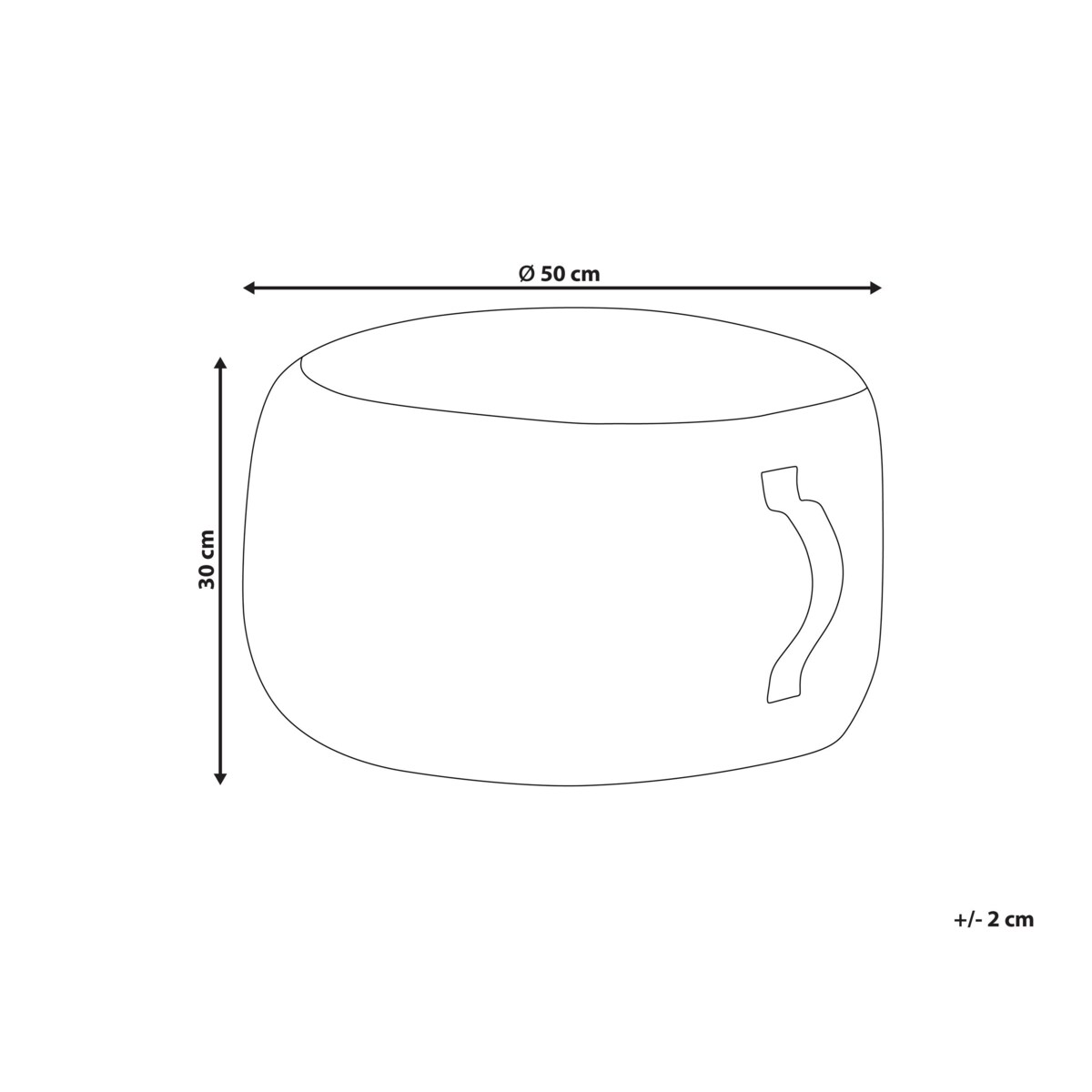 Puf 50 x 30 cm biało-czerwony KAWAI