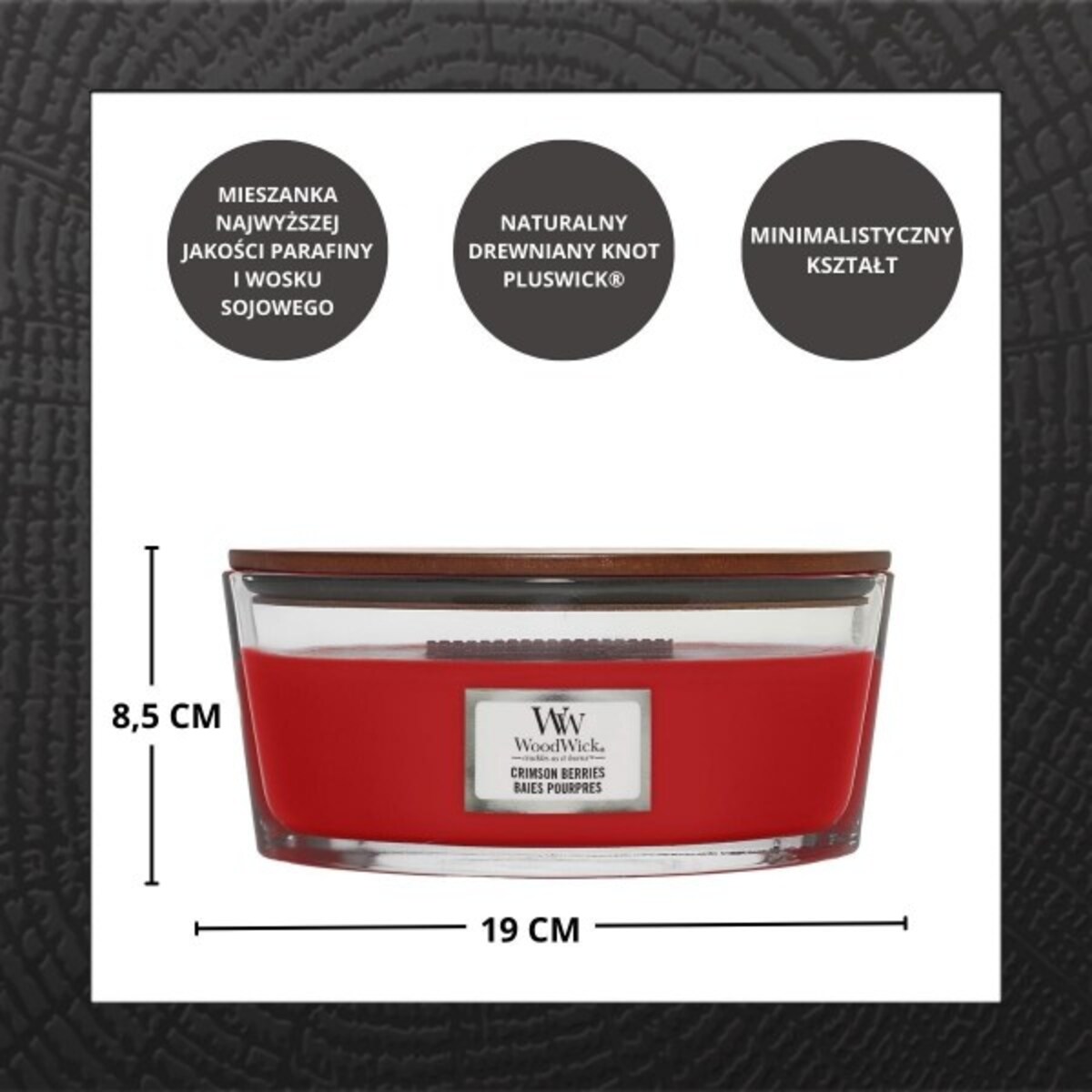 WoodWick świeca Elipsa CRIMSON BERRIES