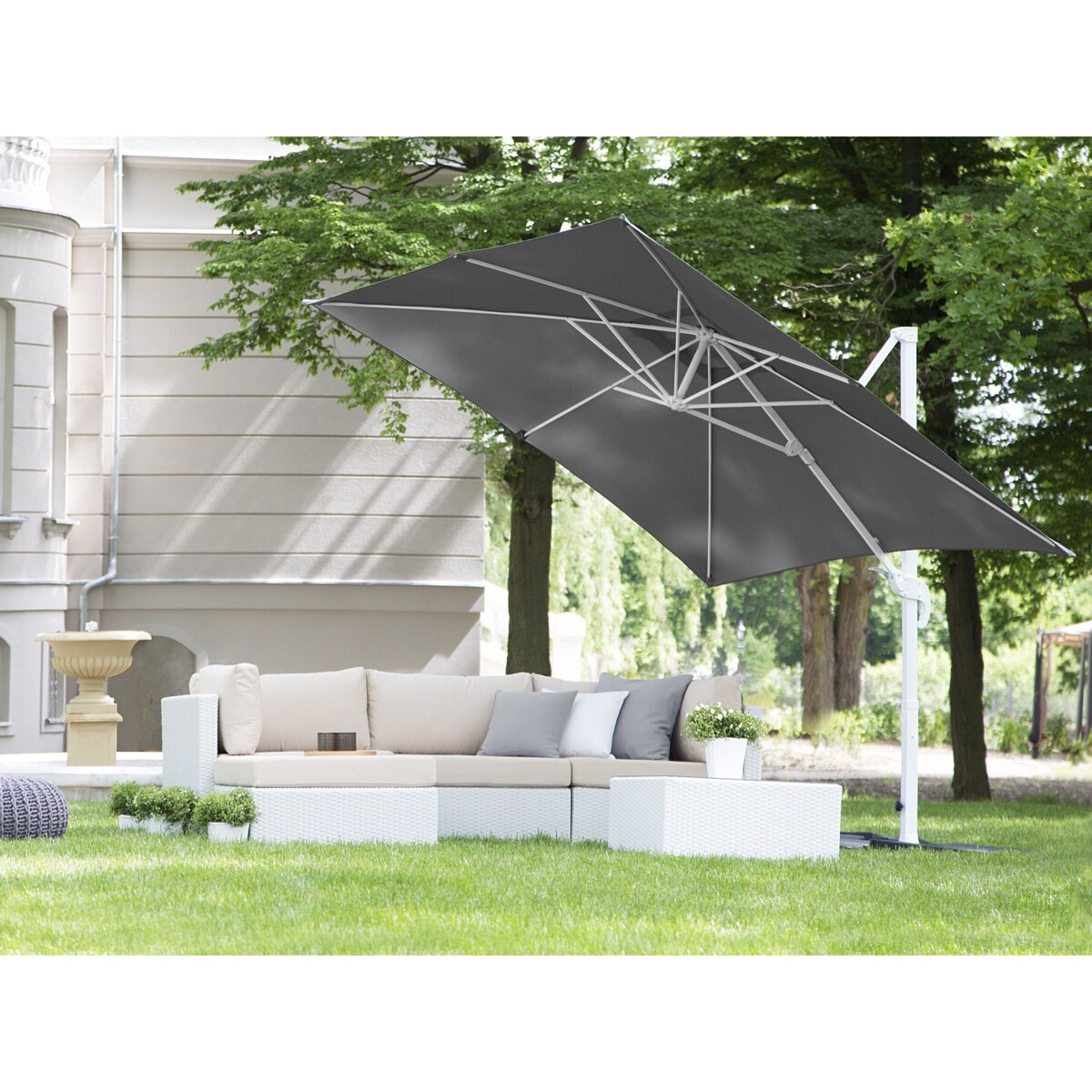 Parasol ogrodowy na wysięgniku 250 cm MONZA Ciemnoszary