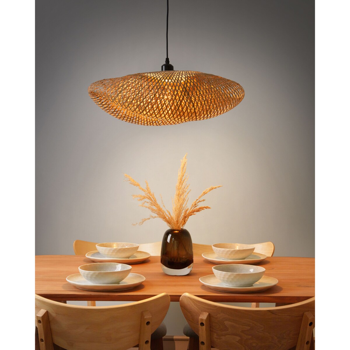 Lampa wisząca BALHA Drewno bambusowe Naturalny