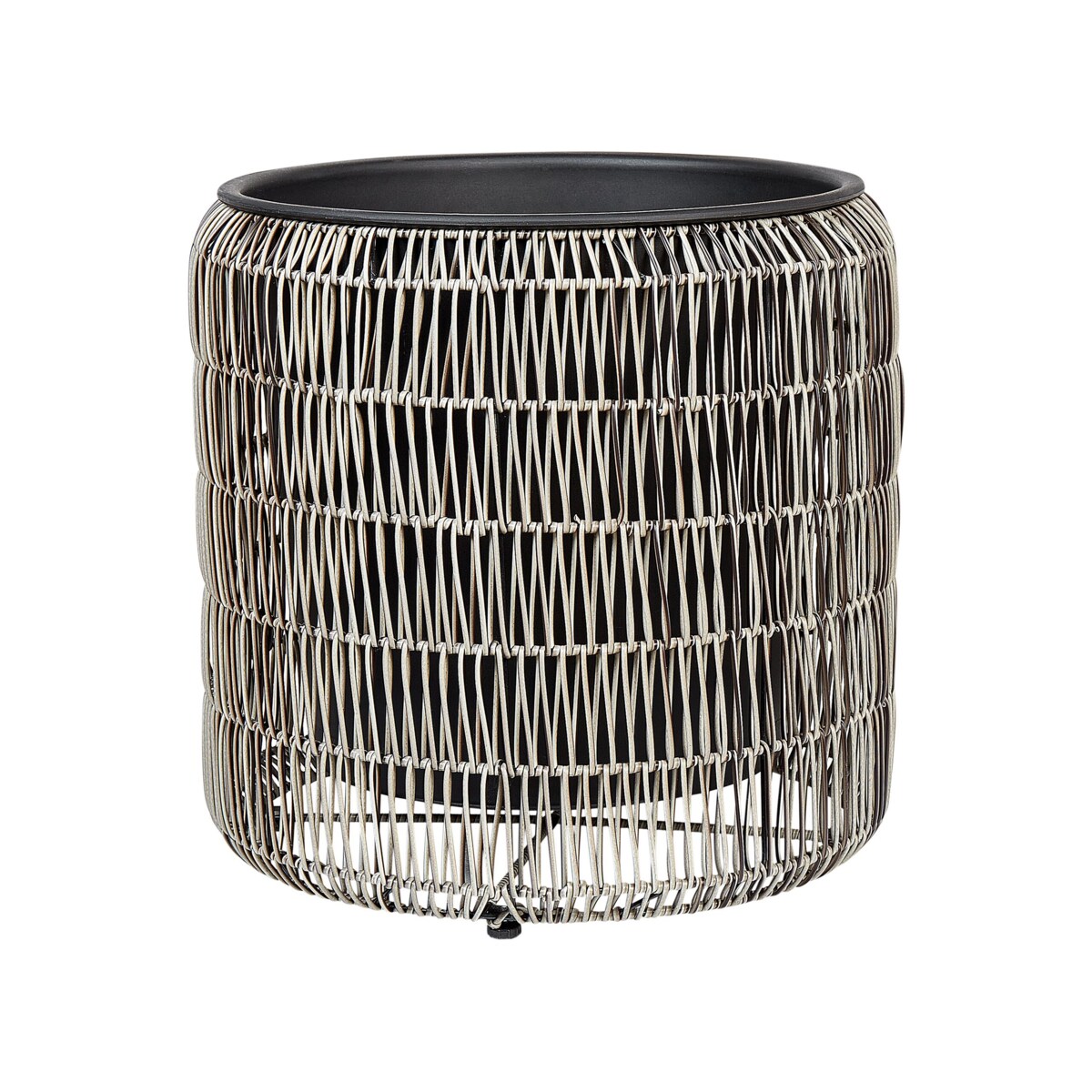 Zestaw 2 doniczek na kwiaty z technorattanu jasnobrązowy BRODIEA