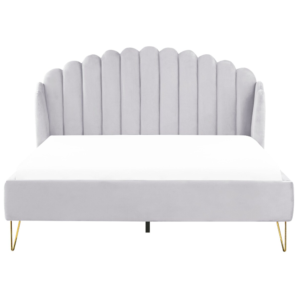 Łóżko welurowe 180 x 200 cm szare AMBILLOU