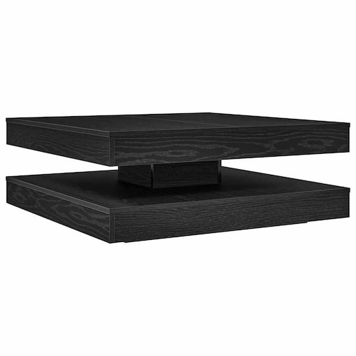vidaXL Stolik kawowy obrotowy 360 stopni czarny dąb 90x90x34,5 cm