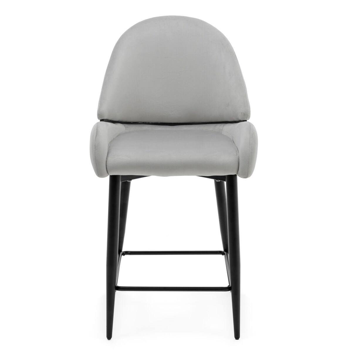 Hoker tapicerowany welurowy do salonu BERGAMO jasnoszary