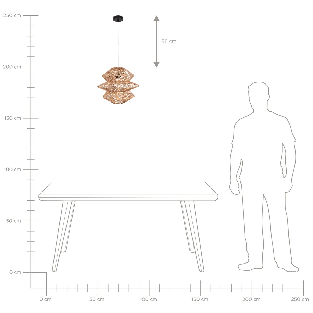 Lampa wisząca ANDUKI Rattan Naturalny