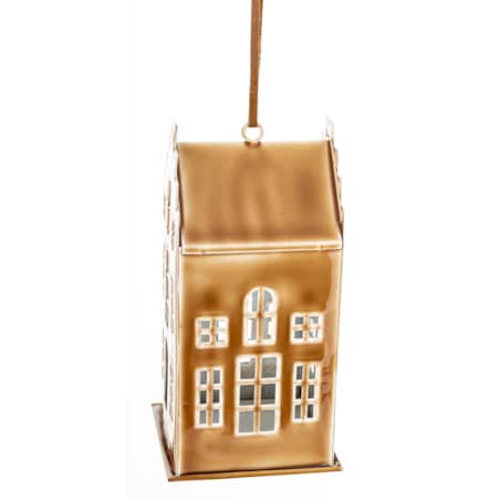 Dekoracja - domek metalowy kawowy 19x9x9,5 cm KOFFIE