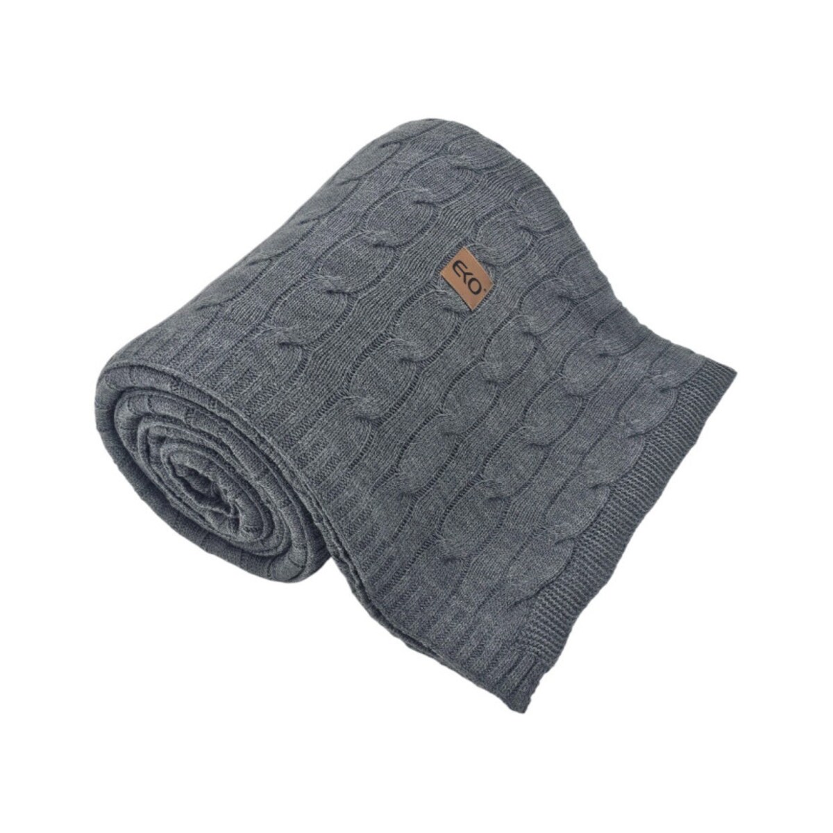 Koc dzianinowy kaszmir 150x200 cm – VERONA ANTHRACITE