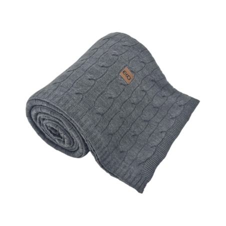 Koc dzianinowy kaszmir 150x200 cm – VERONA ANTHRACITE