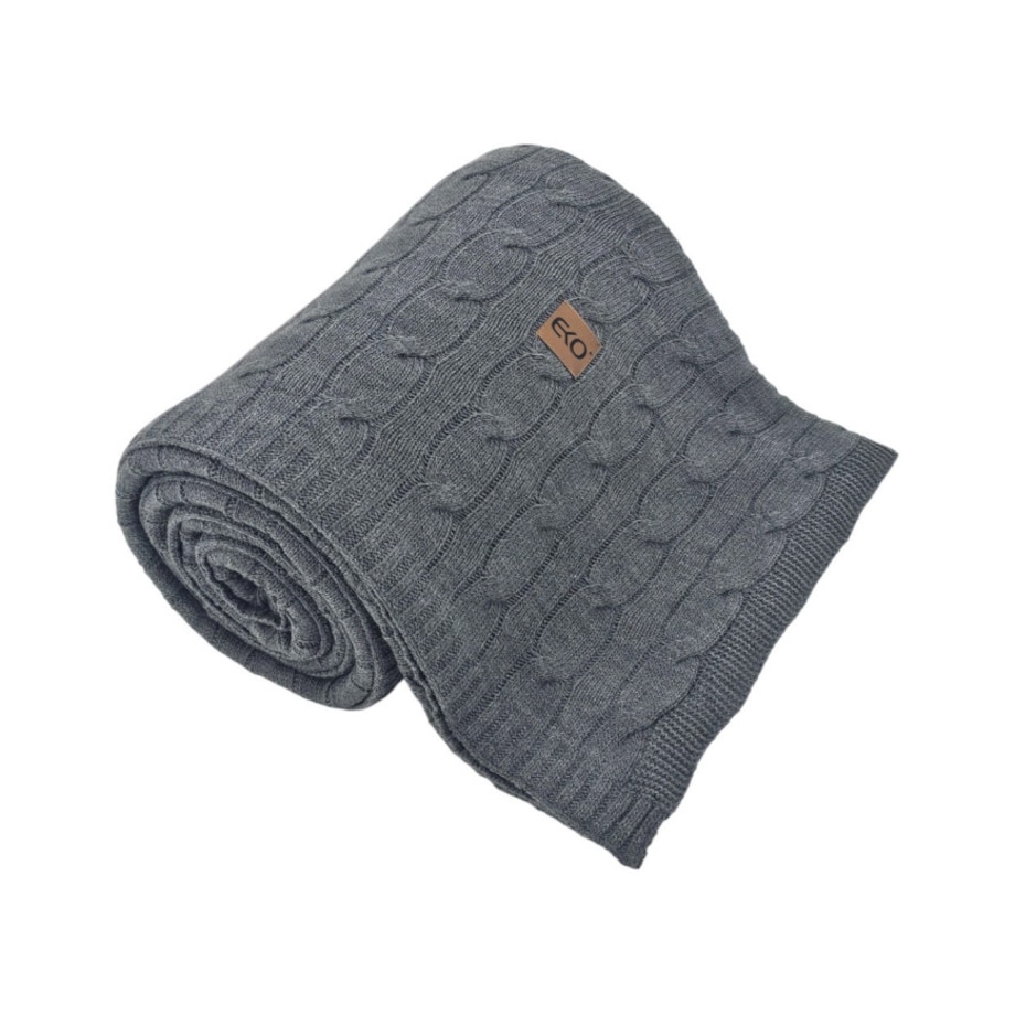 Koc dzianinowy kaszmir 150x200 cm – VERONA ANTHRACITE