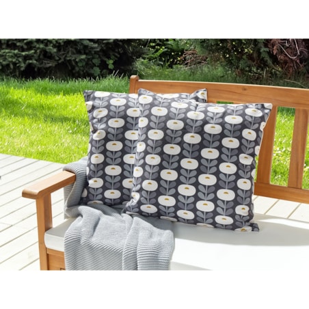 2 poduszki ogrodowe wzór geometryczny szare 45 x 45 cm VALSORDA