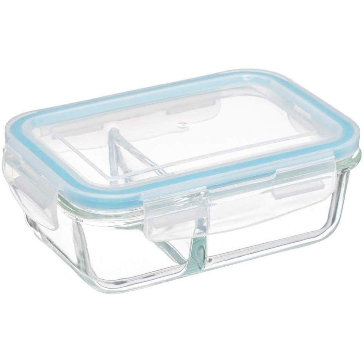 Pojemnik na lunch szklany, 2-komorowy, 700 ml, CLIP, kolor przezroczysty