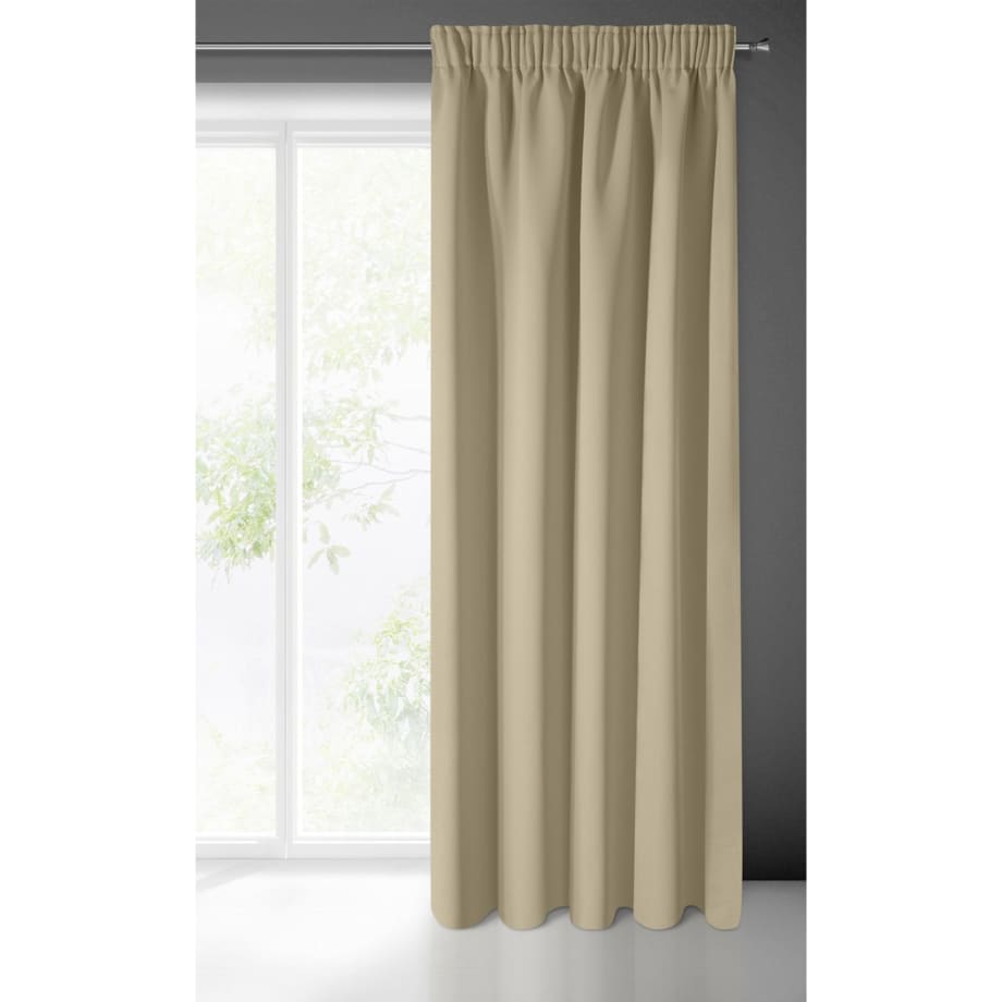 Zasłony Gotowe Zaciemniające Blackout 100% 135 x 270 Beżowe Boho do Salonu