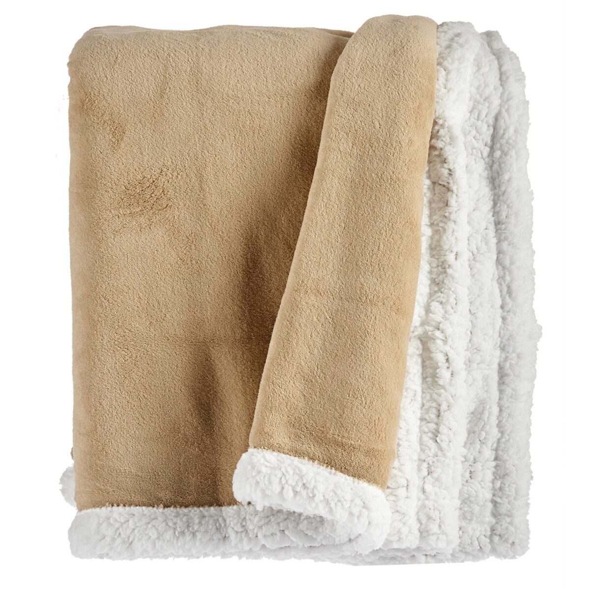 Koc dwustronny poliestrowy 130x170 cm Beige e Bianco