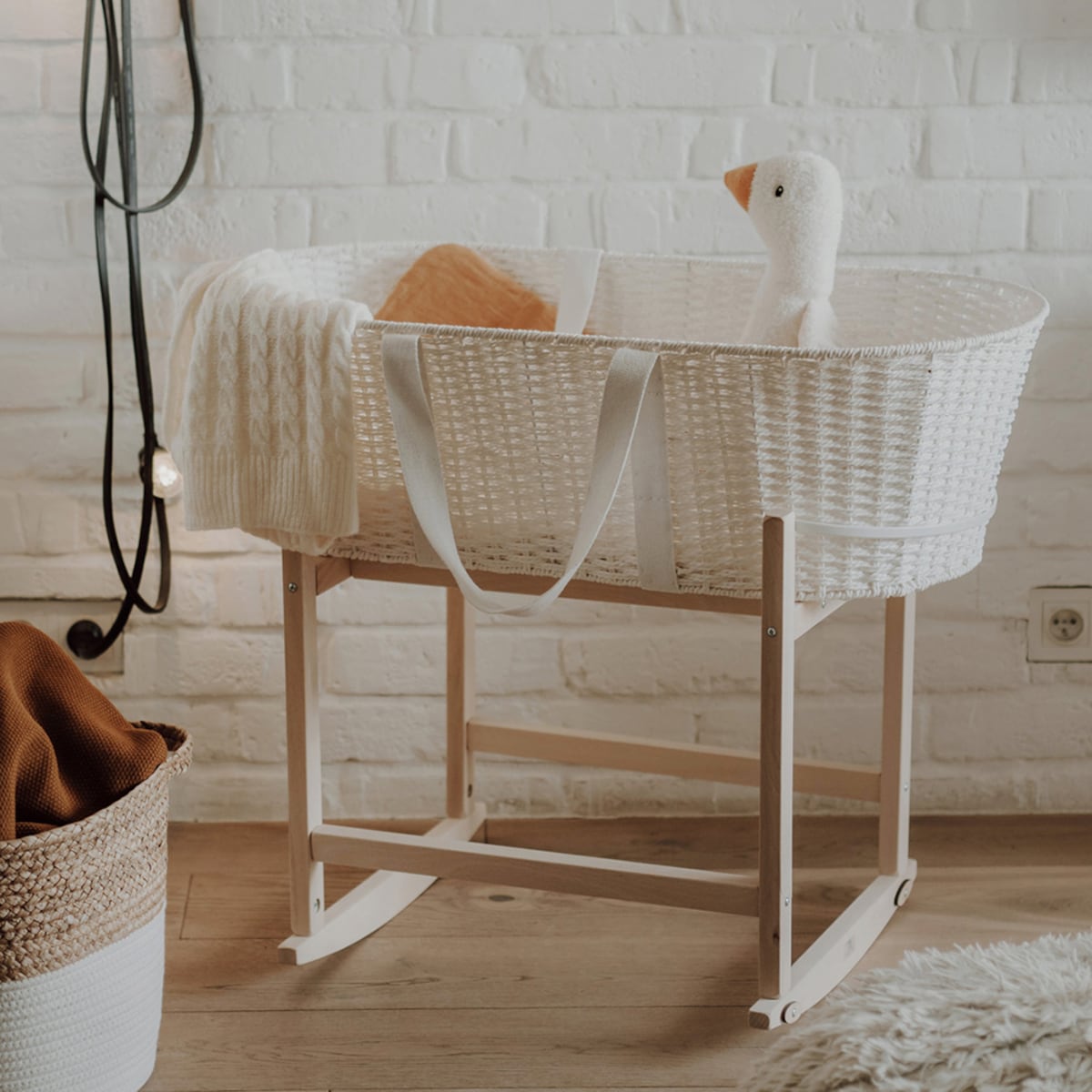 Bujak na kosz Happy Moses - RockingBaby Stand naturalny