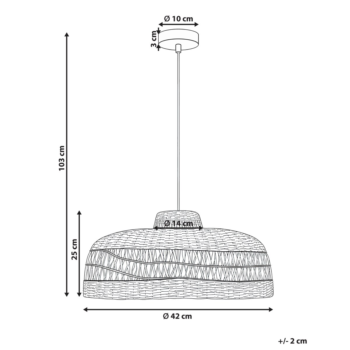 Lampa wisząca CUVO Plecionka Naturalny